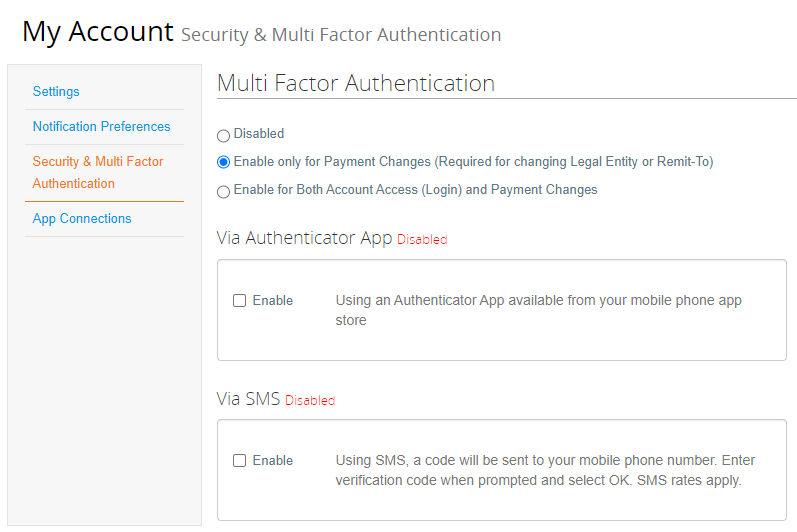 Mon compte - Authentification multifacteur